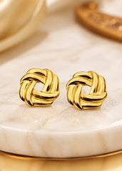 Stylish Golden Interlocking Band Earrings