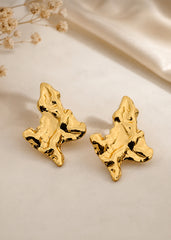 Molten Gold-Inspired Textured Stud Earrings