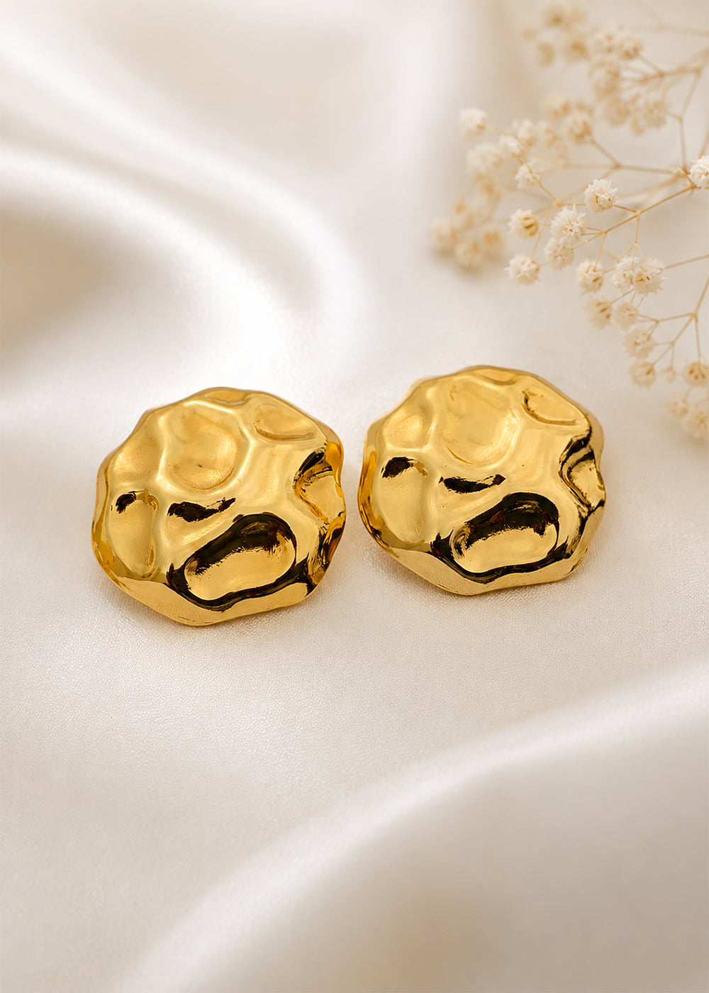 Molten Gold-Tone Sculpted Earring