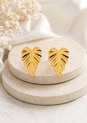 Chic Golden Leaf Pattern Earrings