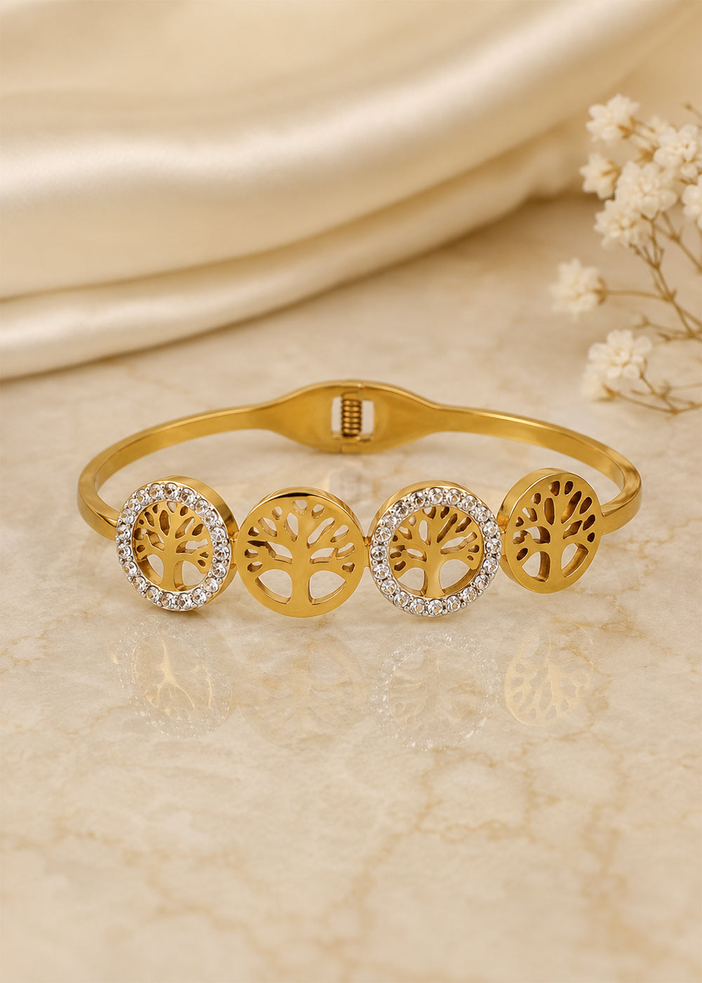 Tree of Life Crystal Accent Bracelet