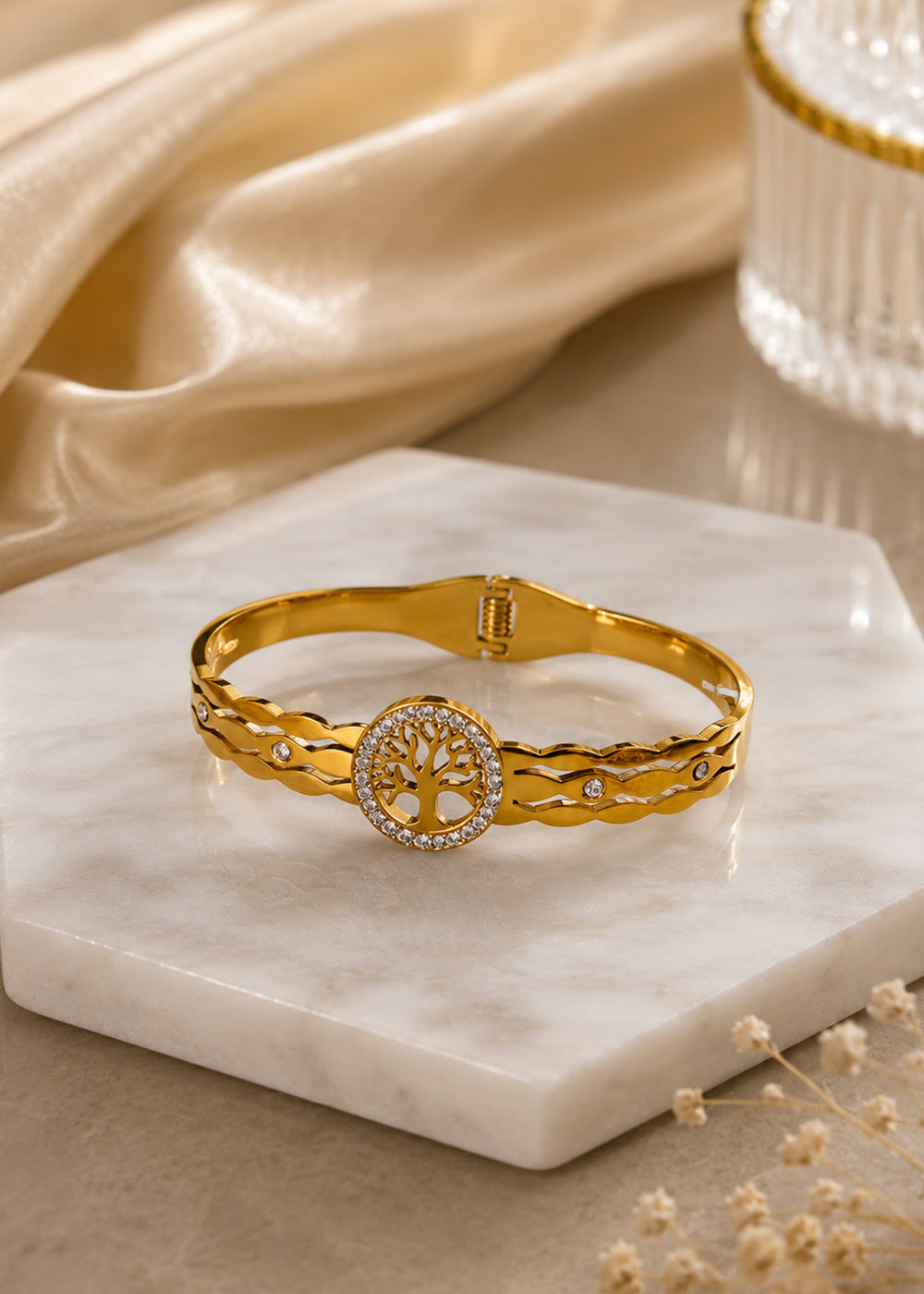 Golden Tree of Life Bracelet for Women