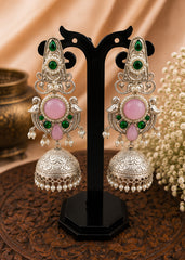 Pastel Pearl Jhumka Earrings for Women