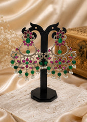 Traditional Floral Chandbali Earrings for Women