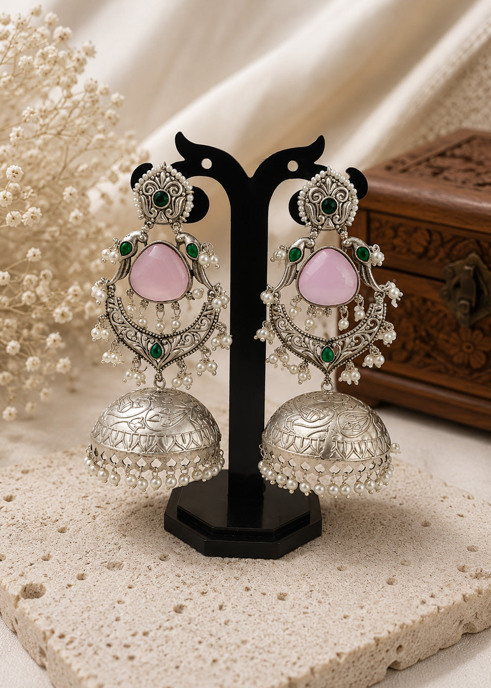 Traditional Pearl Jhumka Earrings for Women