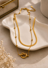 Layered Gold-Plated Chain Necklace for Women