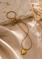 Minimal Heart Pendant Gold-Plated Necklace for Women