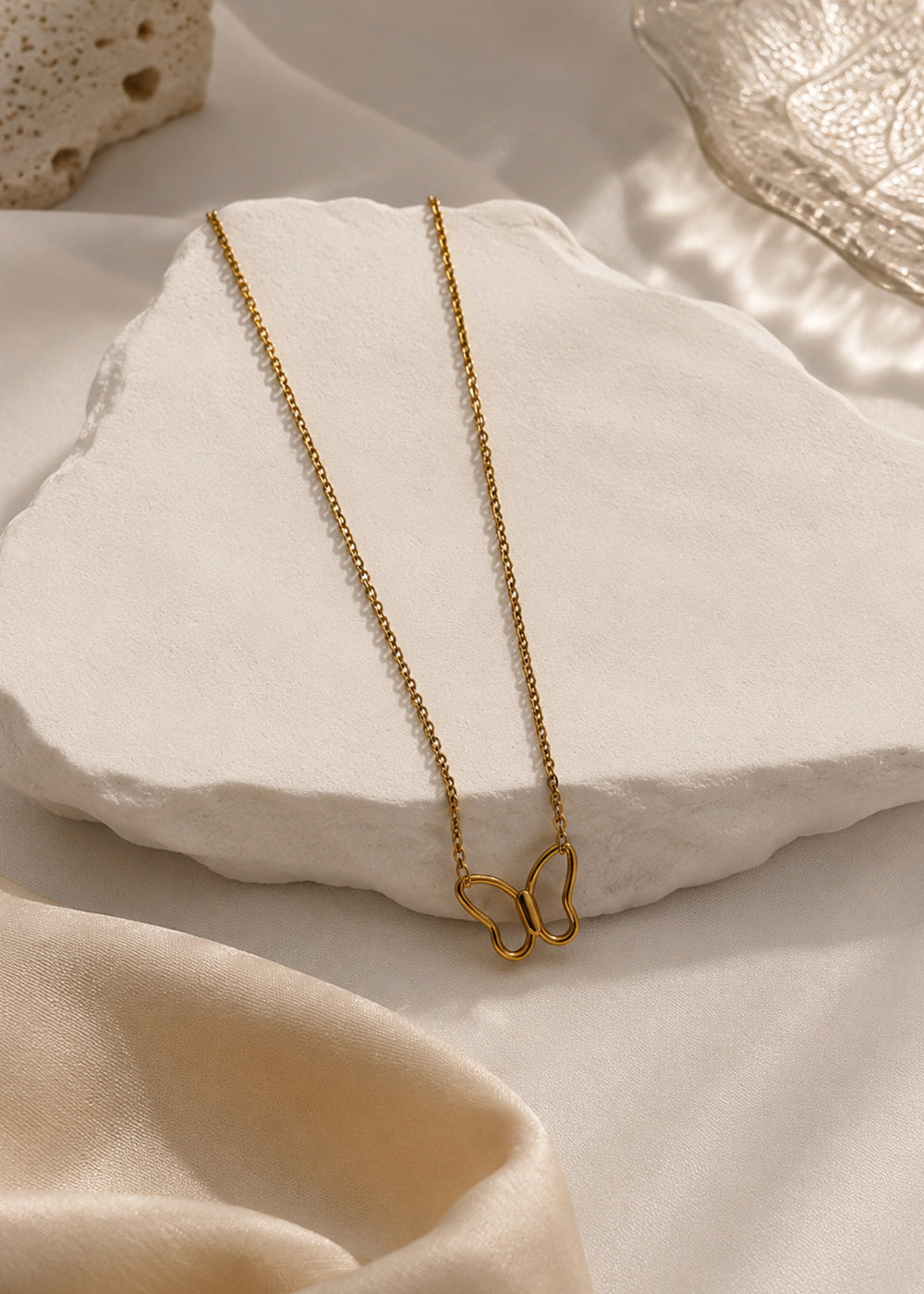 Minimal Butterfly Pendant Necklace for Women